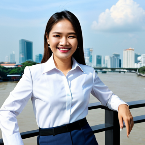 Home 10 국제무역관리전략 - **Prompt:** A Thai businesswoman in a modern, fully clothed business suit, smiling confidently in a ...