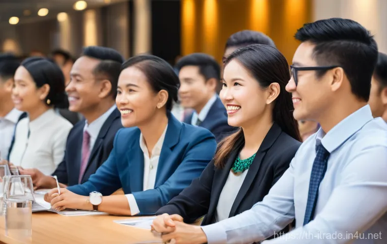 무역분야자격증필기 - **A modern and dynamic office environment where a confident Thai customs broker, a male in his 40s w...