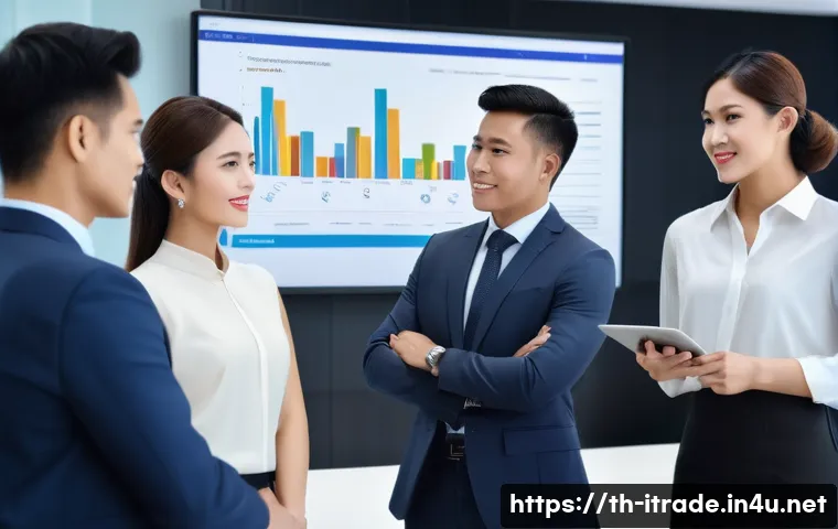 국제무역이론과실무 - A detailed business meeting scene set in a modern office in Bangkok, Thailand, featuring a diverse g...