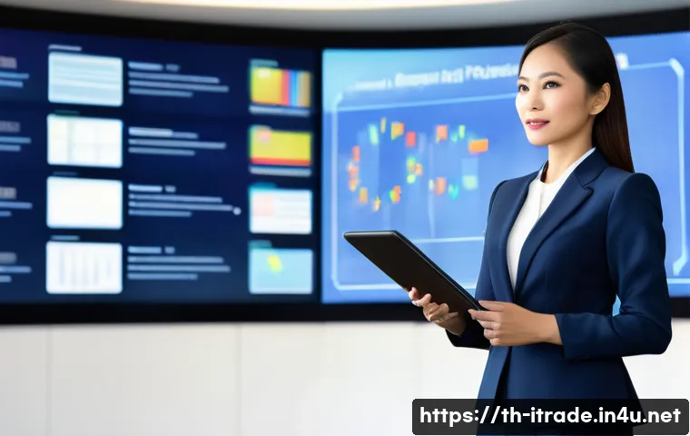 국제무역전문가경로 - A professional Thai businesswoman confidently presenting international trade laws and agreements in ...